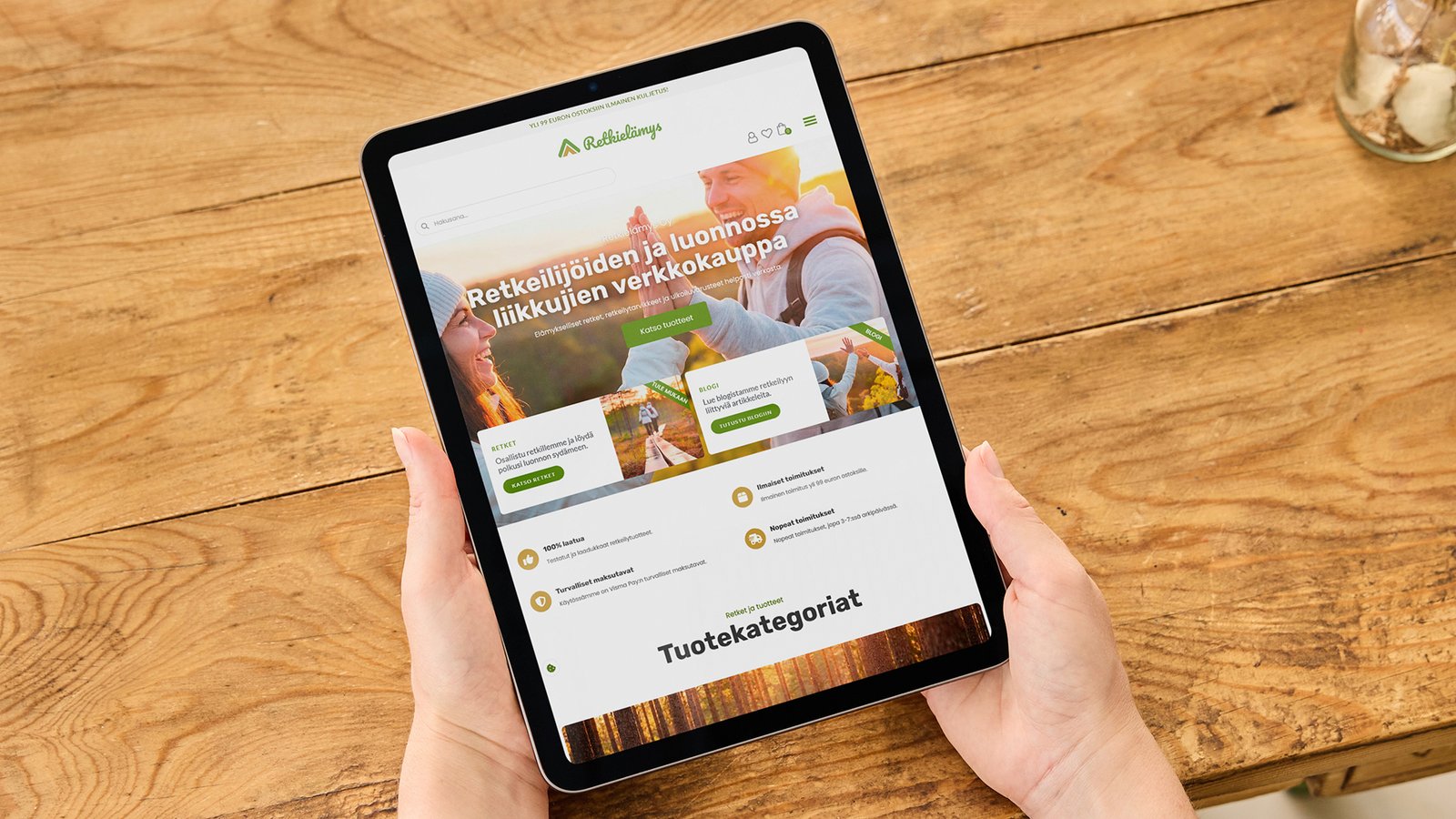 Retkielämys Oy – Verkkokaupan kokonaisuudistus ja päivitys moderniin PrestaShop 9 -aikakauteen 7 LuovaQ Oy - Referenssi | Retkielämys Oy - Verkkokauppa