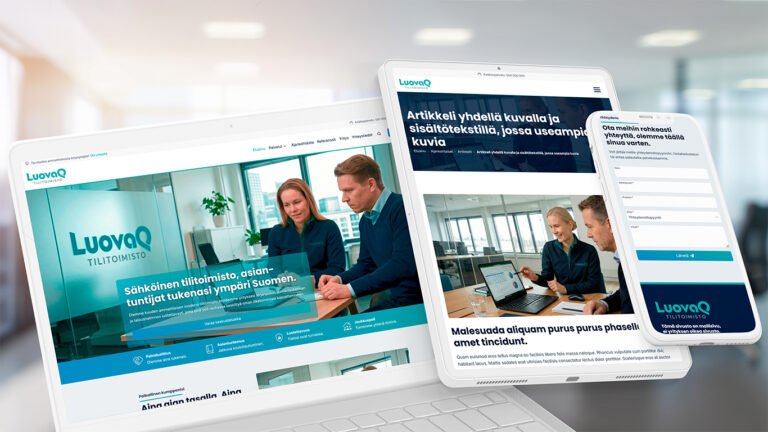 LuovaQ Business -verkkosivupaketti 3 LuovaQ Mallisivu Palvelualoille 01