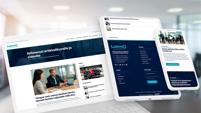 LuovaQ Business -verkkosivupaketti 5 LuovaQ Mallisivu Palvelualoille 02