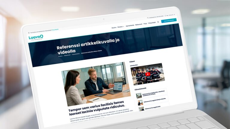 LuovaQ Business -verkkosivupaketti 7 LuovaQ Mallisivu Palvelualoille 04